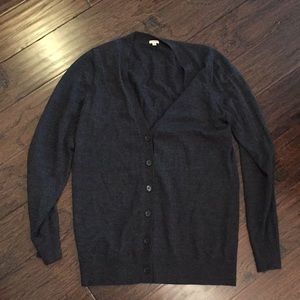 JCREW long charcoal cardigan